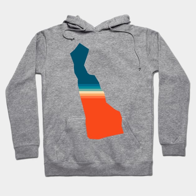 Delaware State Retro Map Hoodie by n23tees